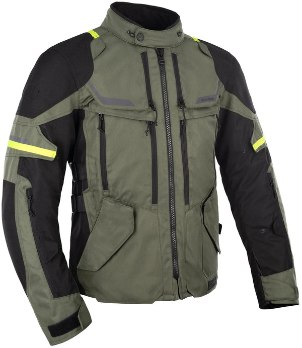 Oxford Rockland Motorjas Heren - Kaki/Zwart/Fluo
