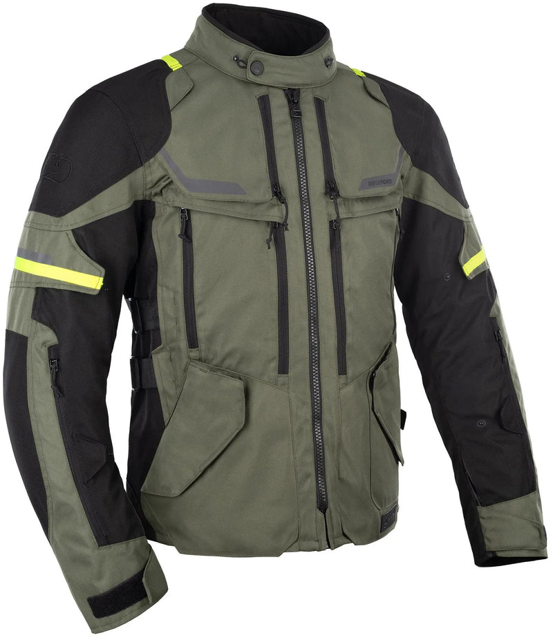 Oxford Rockland Motorjas Heren - Kaki/Zwart/Fluo