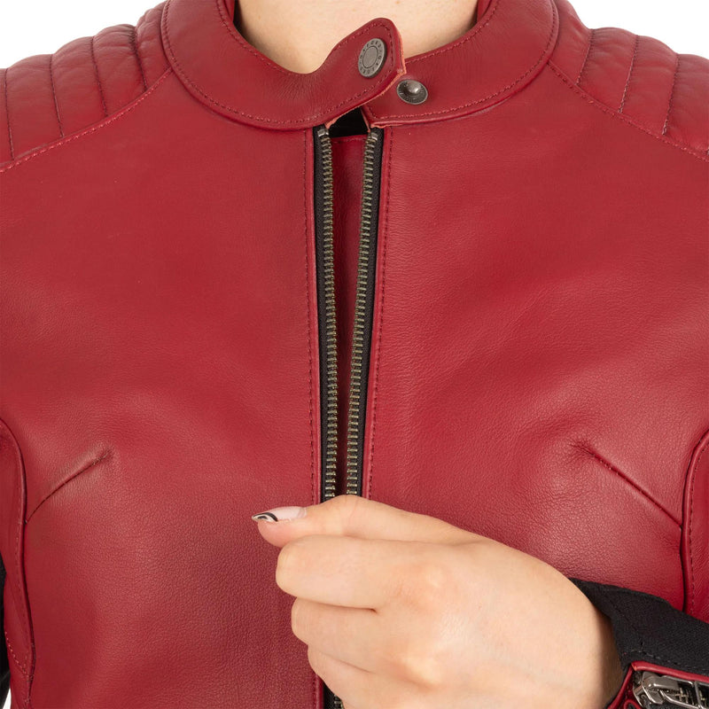 Oxford Radley Leren motorjas Dames - Rood - foto 11