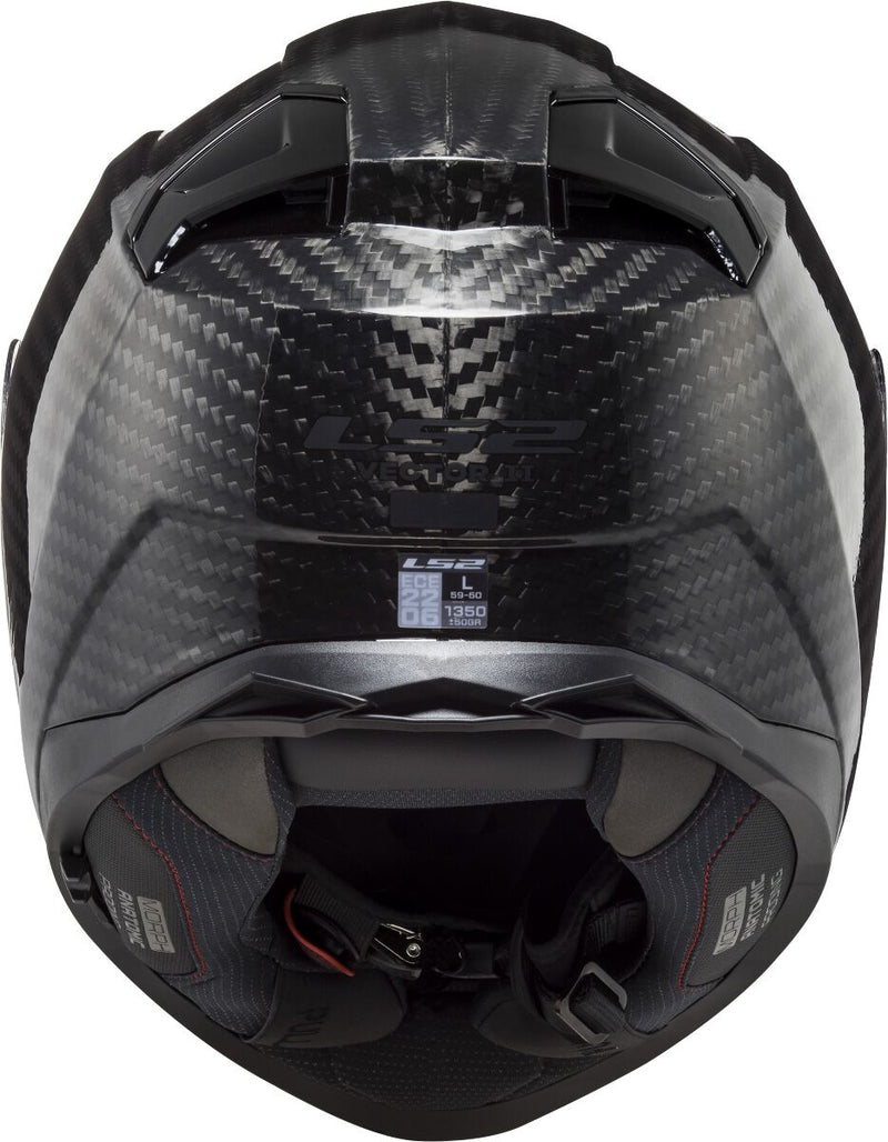 LS2 FF811 Vector II Carbon Solid Zwarte Koolstof Integraalhelm ECE 22.06 – foto 4