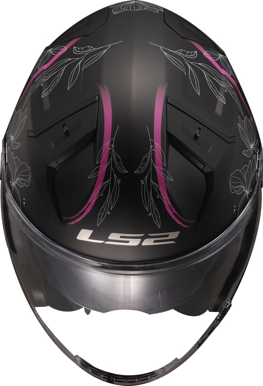 LS2 OF603 Infinity II Lotus Zwart/Roze Mat Jethelm ECE 22.06 – foto 2