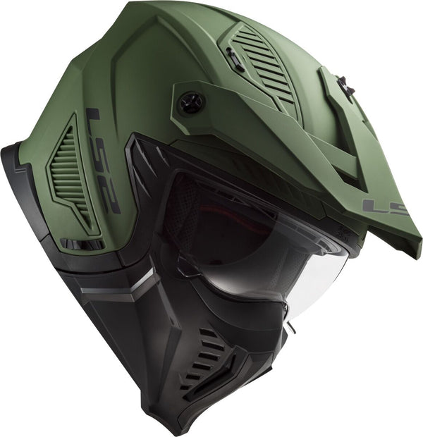 LS2 OF606 Drifter Solid Grün Matt Integralhelm ECE 22.06