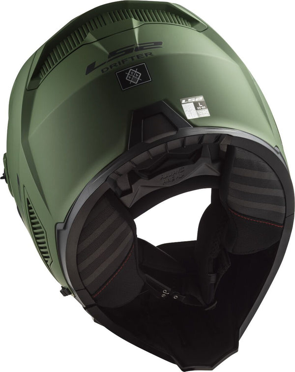 LS2 OF606 Drifter Solid Grün Matt Integralhelm ECE 22.06