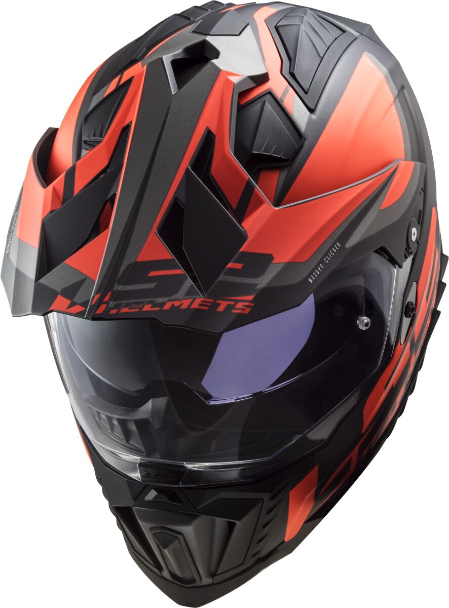 LS2 MX701 Explorer Alter Zwart/Neon Oranje Mat Adventurehelm ECE 22.06