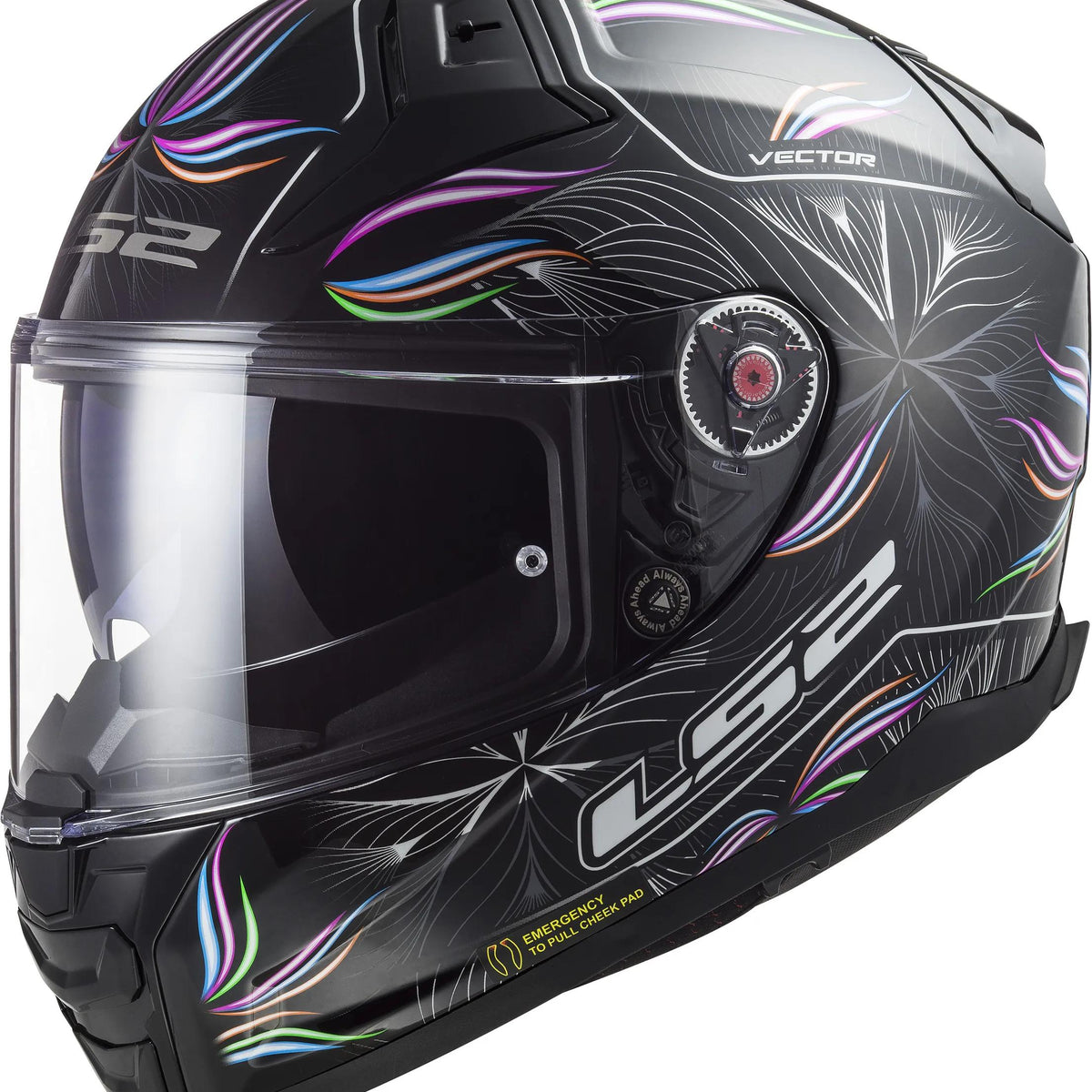 LS2 FF811 Vector II Tropical Zwart/Wit/Lila Integraalhelm ECE 22.06