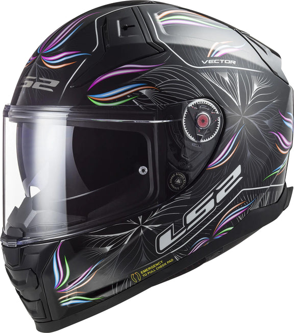 LS2 FF811 Vector II Tropical Zwart/Wit/Lila Integraalhelm ECE 22.06