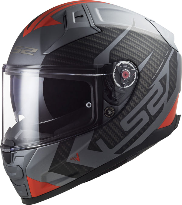 LS2 FF811 Vector II Splitter Titanium/Rot Matt Integralhelm ECE 22.06