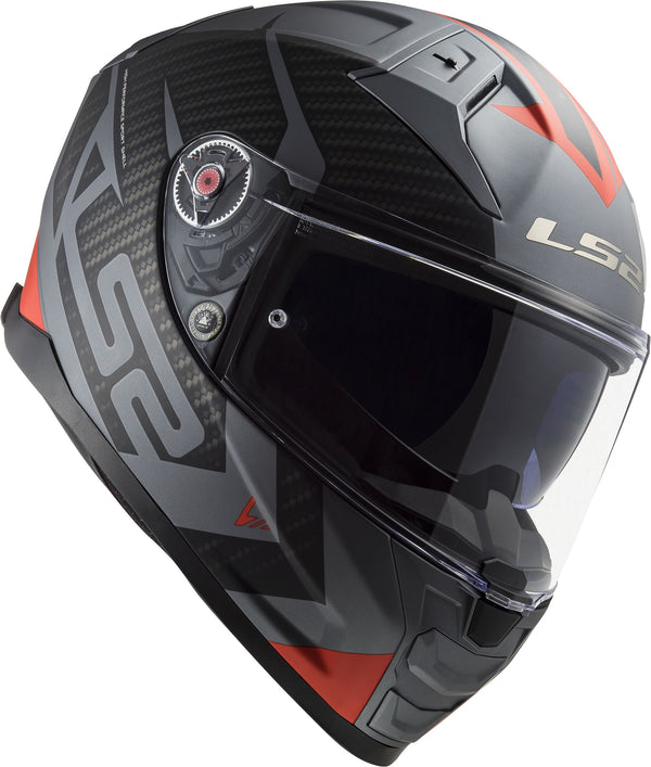LS2 FF811 Vector II Splitter Titanium/Rot Matt Integralhelm ECE 22.06