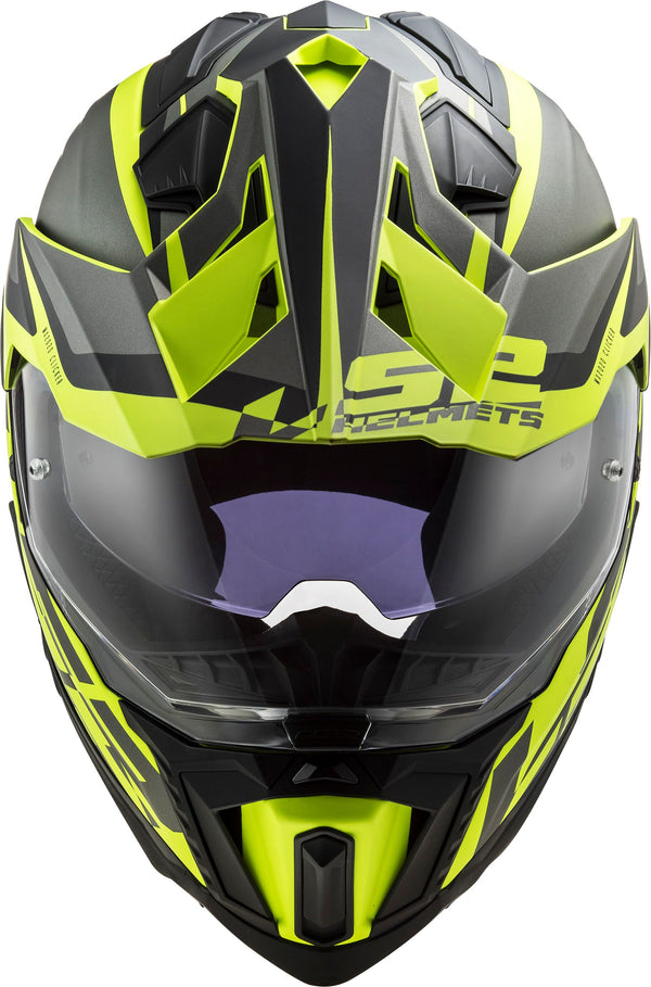 LS2 MX701 Explorer Alter Zwart/Neongeel Mat Adventurehelm ECE 22.06