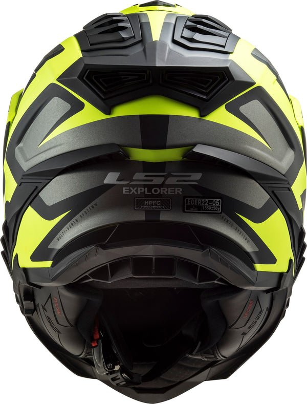 LS2 MX701 Explorer Alter Zwart/Neongeel Mat Adventurehelm ECE 22.06