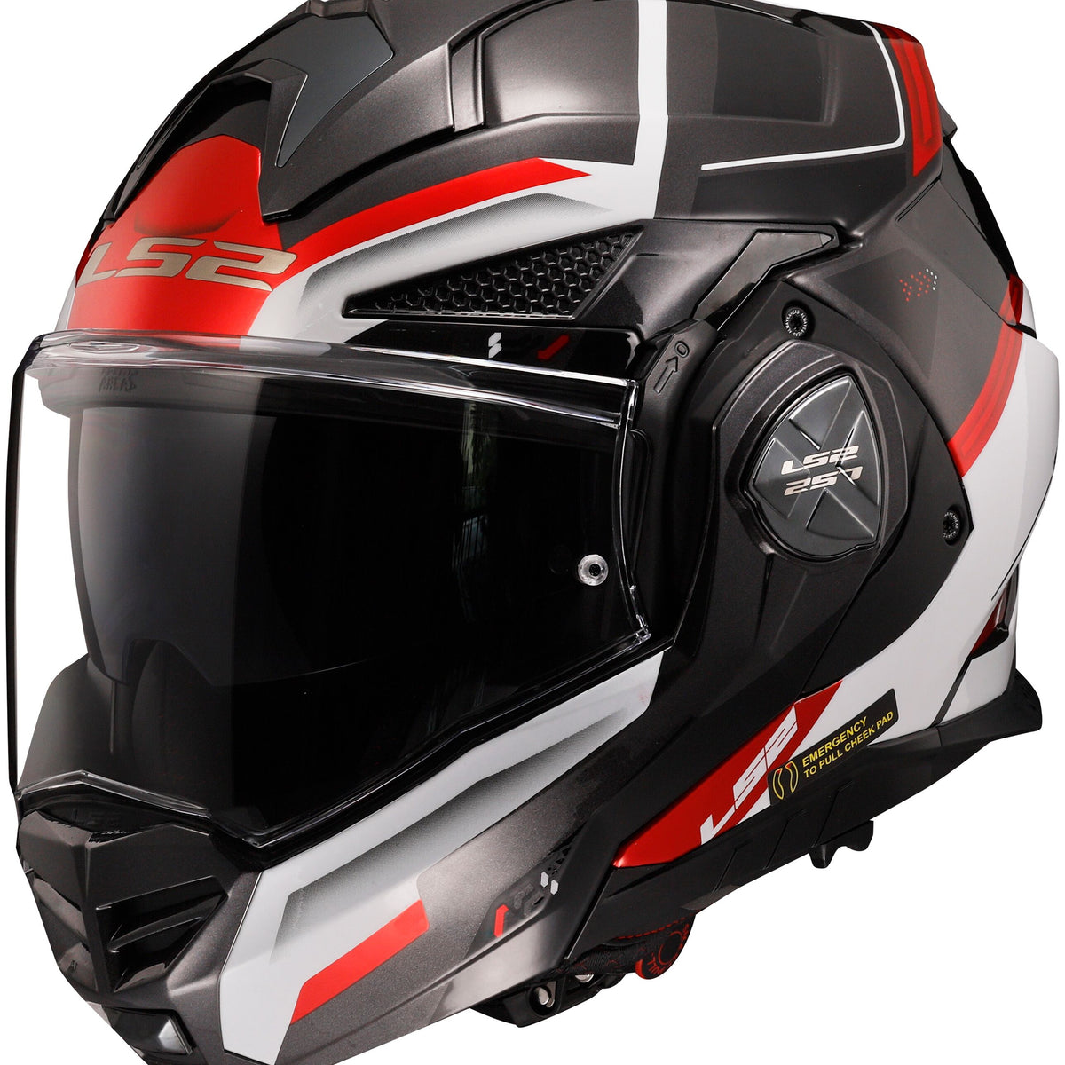 LS2 FF901 Advant X Spectrum Zwart/Wit/Rood Systeemhelm ECE 22.06