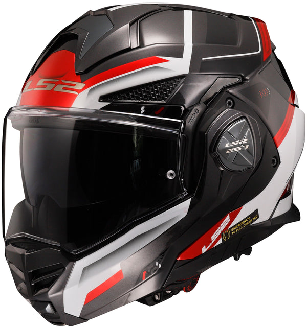 LS2 FF901 Advant X Spectrum Zwart/Wit/Rood Systeemhelm ECE 22.06