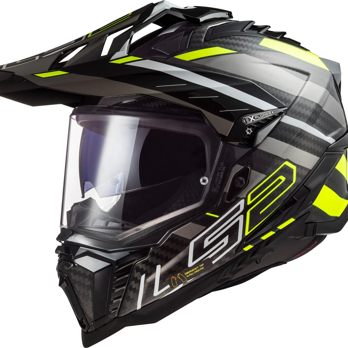 LS2 MX701 Explorer Carbon Edge Bruin/Wit/Oranje Endurohelm ECE 22.06