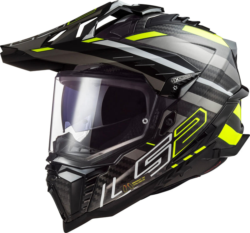 LS2 MX701 Explorer Carbon Edge Bruin/Wit/Oranje Endurohelm ECE 22.06