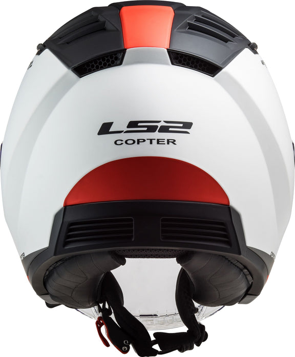 LS2 OF600 Copter II Urbane Wit/Rood Mat Jethelm ECE 22.06 – foto 3