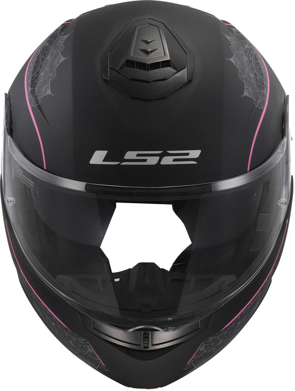 LS2 FF908 Strobe II Lux Zwart/Roze Mat Systeemhelm ECE 22.06 – foto 3