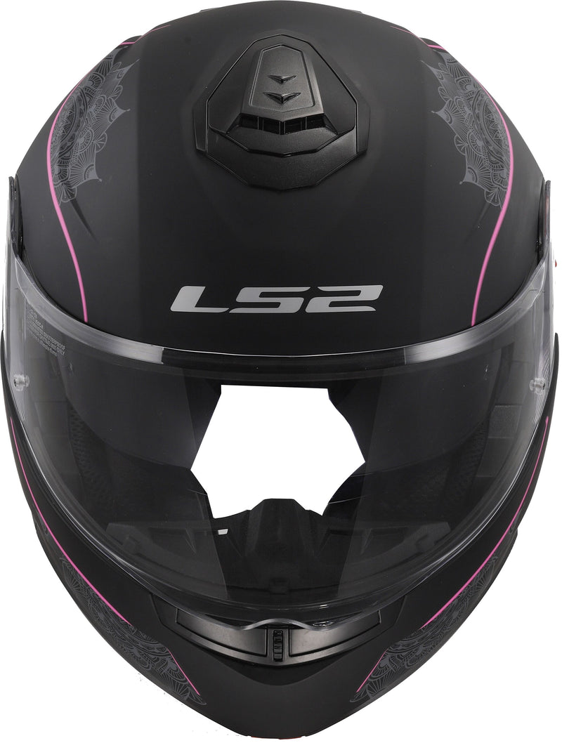 LS2 FF908 Strobe II Lux Zwart/Roze Mat Systeemhelm ECE 22.06 – foto 3