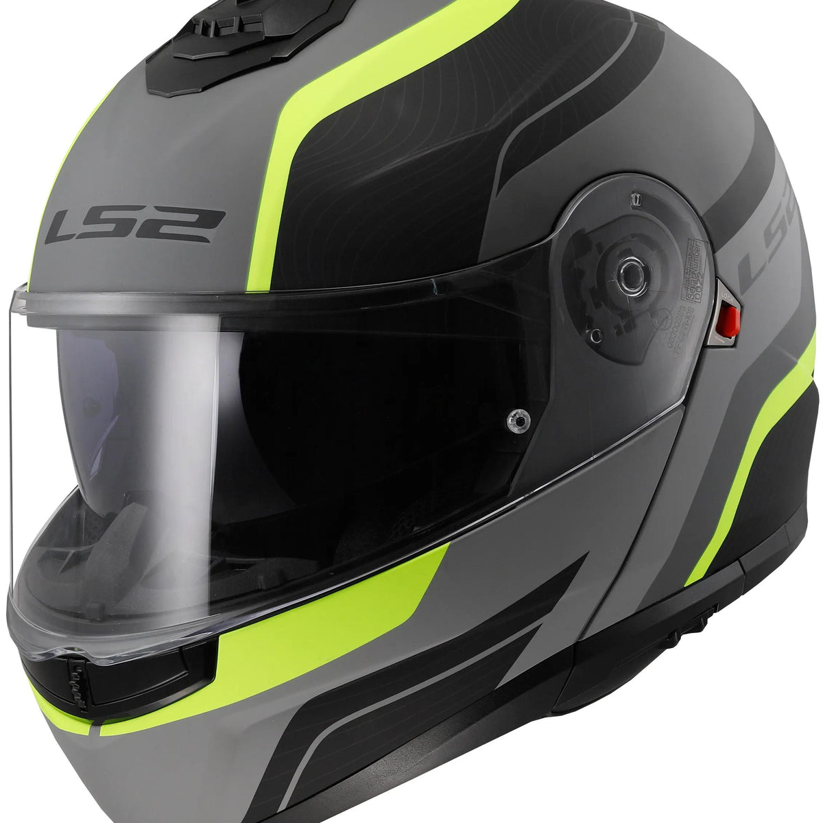 LS2 FF908 Strobe II Monza Zwart/Geel Mat Systeemhelm ECE 22.06