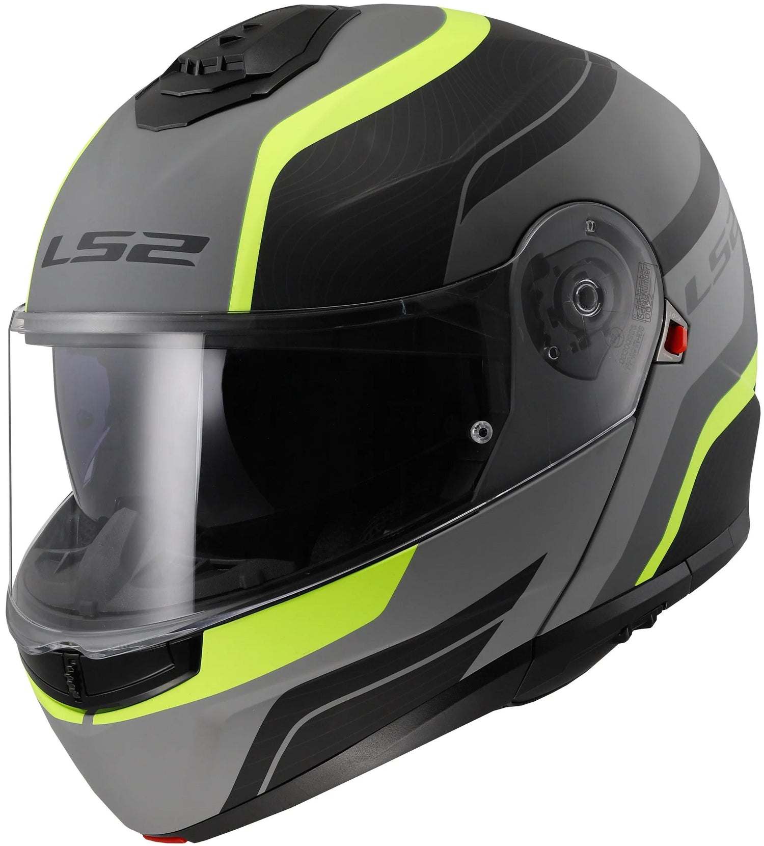 LS2 FF908 Strobe II Monza Zwart/Geel Mat Systeemhelm ECE 22.06