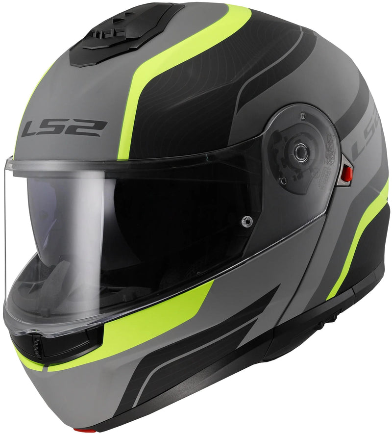 LS2 FF908 Strobe II Monza Zwart/Geel Mat Systeemhelm ECE 22.06