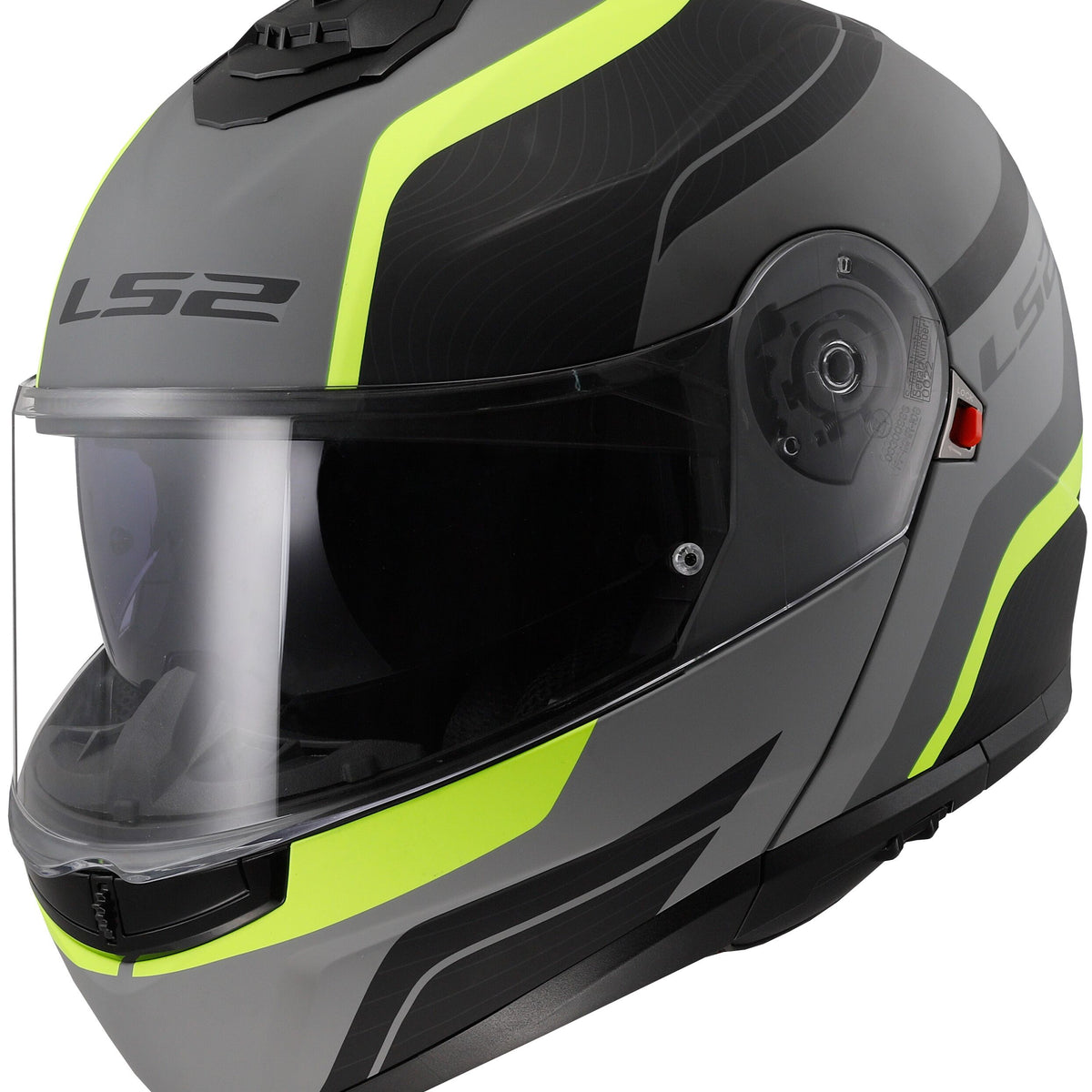 LS2 FF908 Strobe II Monza Zwart/Neongeel Mat Systeemhelm ECE 22.06 – foto 2