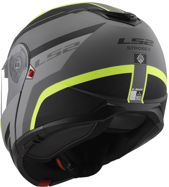 LS2 FF908 Strobe II Monza Zwart/Neongeel Mat Systeemhelm ECE 22.06 – foto 5