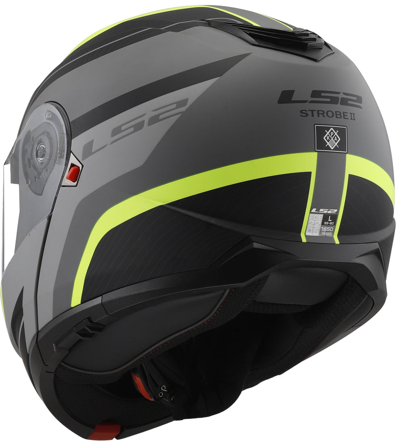 LS2 FF908 Strobe II Monza Zwart/Neongeel Mat Systeemhelm ECE 22.06 – foto 5