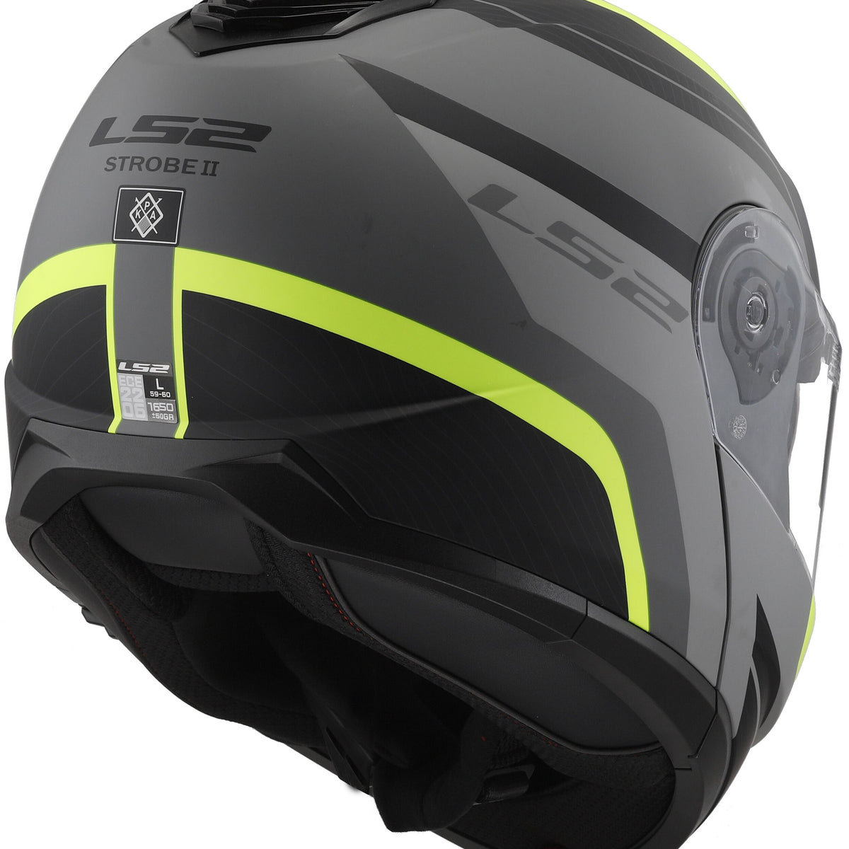 LS2 FF908 Strobe II Monza Zwart/Neongeel Mat Systeemhelm ECE 22.06 – foto 6