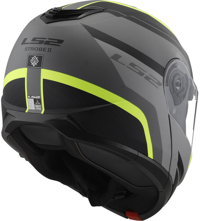 LS2 FF908 Strobe II Monza Zwart/Neongeel Mat Systeemhelm ECE 22.06 – foto 6