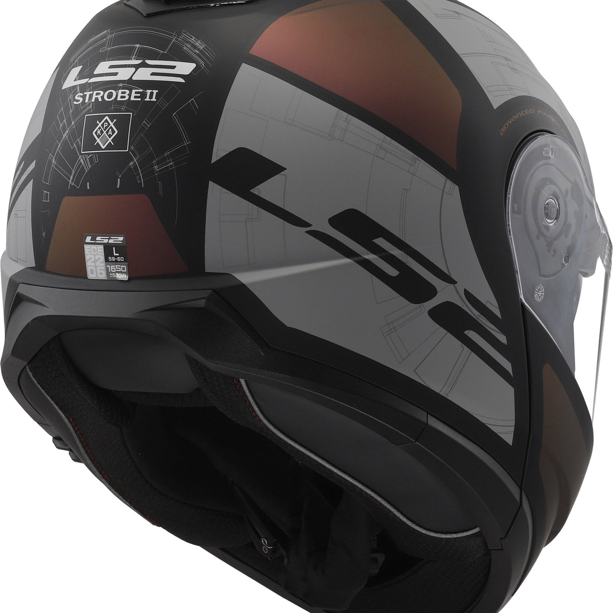 LS2 FF908 Strobe II Orion Zwart/Grijs Mat Systeemhelm ECE 22.06 – foto 6