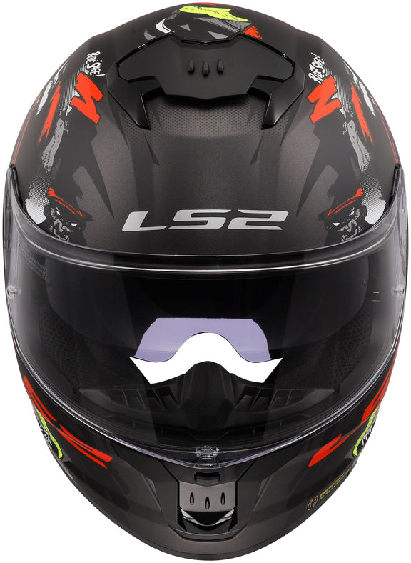 LS2 FF808 Stream II Angry Monkey Zwart/Rood Mat Integraalhelm ECE 22.06 – foto 3