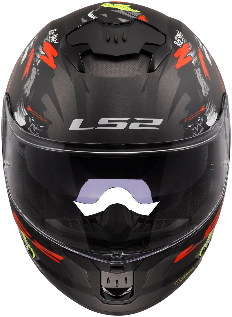 LS2 FF808 Stream II Angry Monkey Zwart/Rood Mat Integraalhelm ECE 22.06 – foto 3
