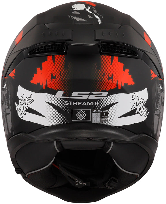 LS2 FF808 Stream II Angry Monkey Zwart/Rood Mat Integraalhelm ECE 22.06 – foto 4