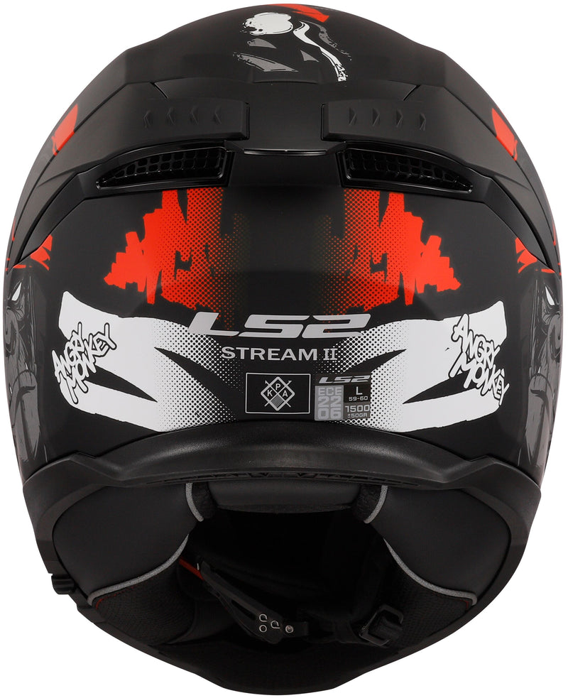 LS2 FF808 Stream II Angry Monkey Zwart/Rood Mat Integraalhelm ECE 22.06 – foto 4