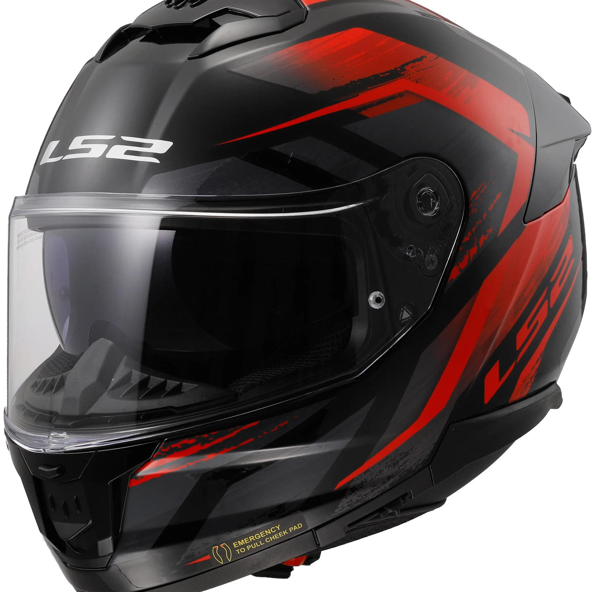 LS2 FF808 Stream II Fury Zwart/Rood Integraalhelm ECE 22.06