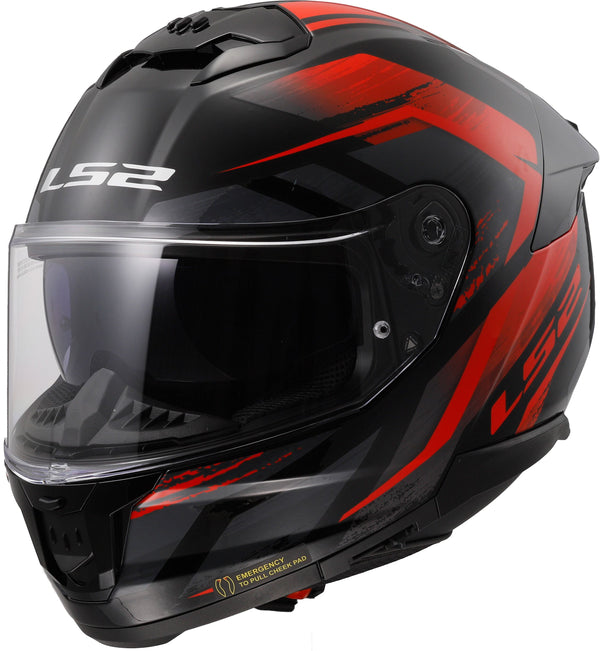 LS2 FF808 Stream II Fury Schwarz/Rot Integralhelm ECE 22.06