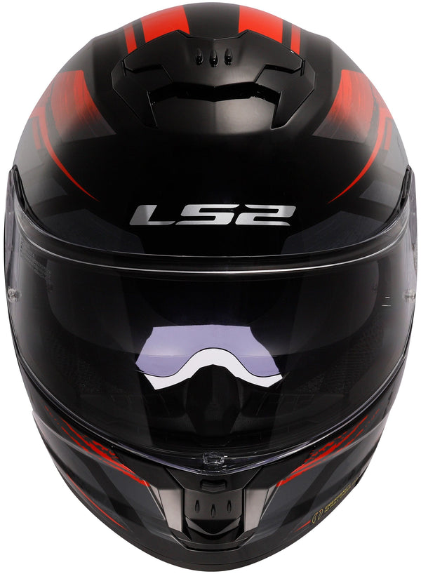 LS2 FF808 Stream II Fury Schwarz/Rot Integralhelm ECE 22.06