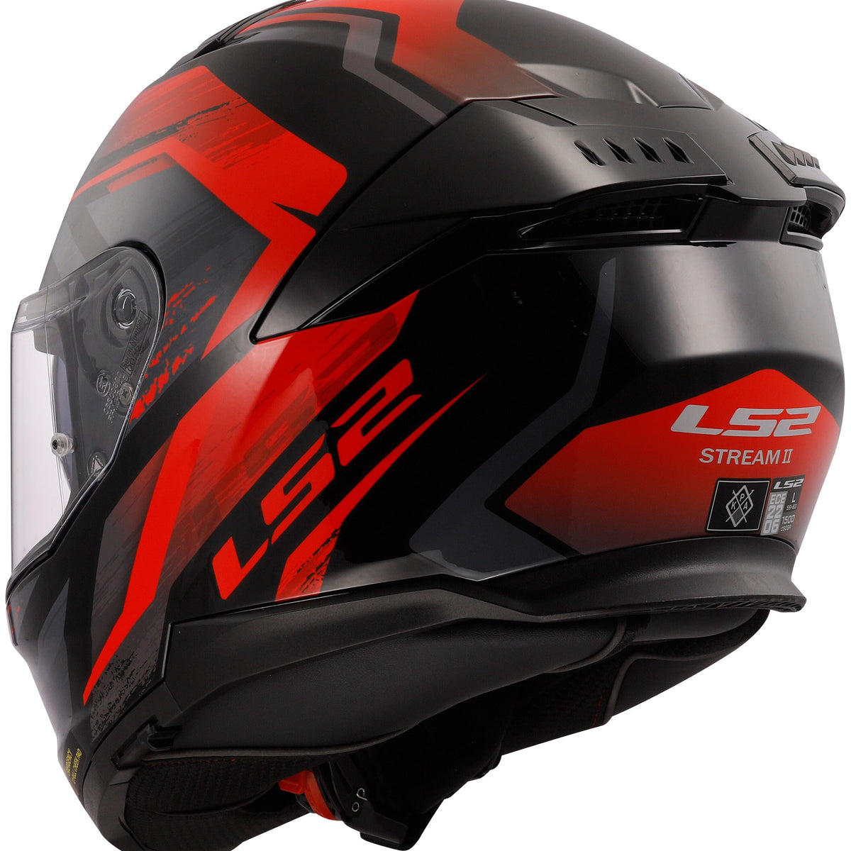 LS2 FF808 Stream II Fury Zwart/Rood Integraalhelm ECE 22.06 – foto 3