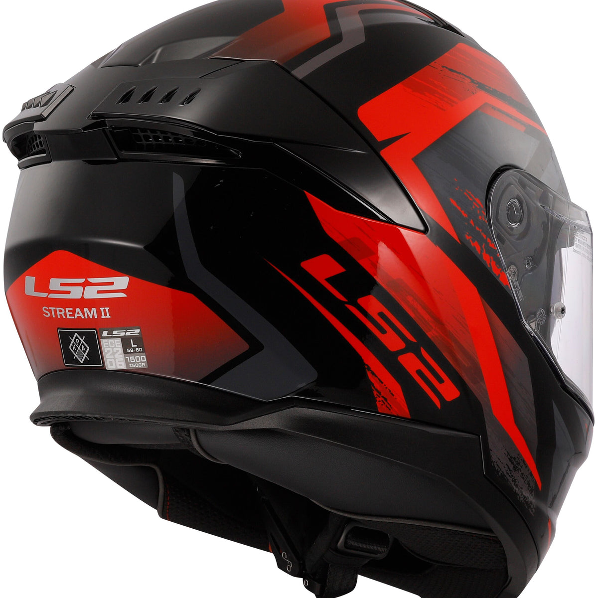 LS2 FF808 Stream II Fury Zwart/Rood Integraalhelm ECE 22.06 – foto 4