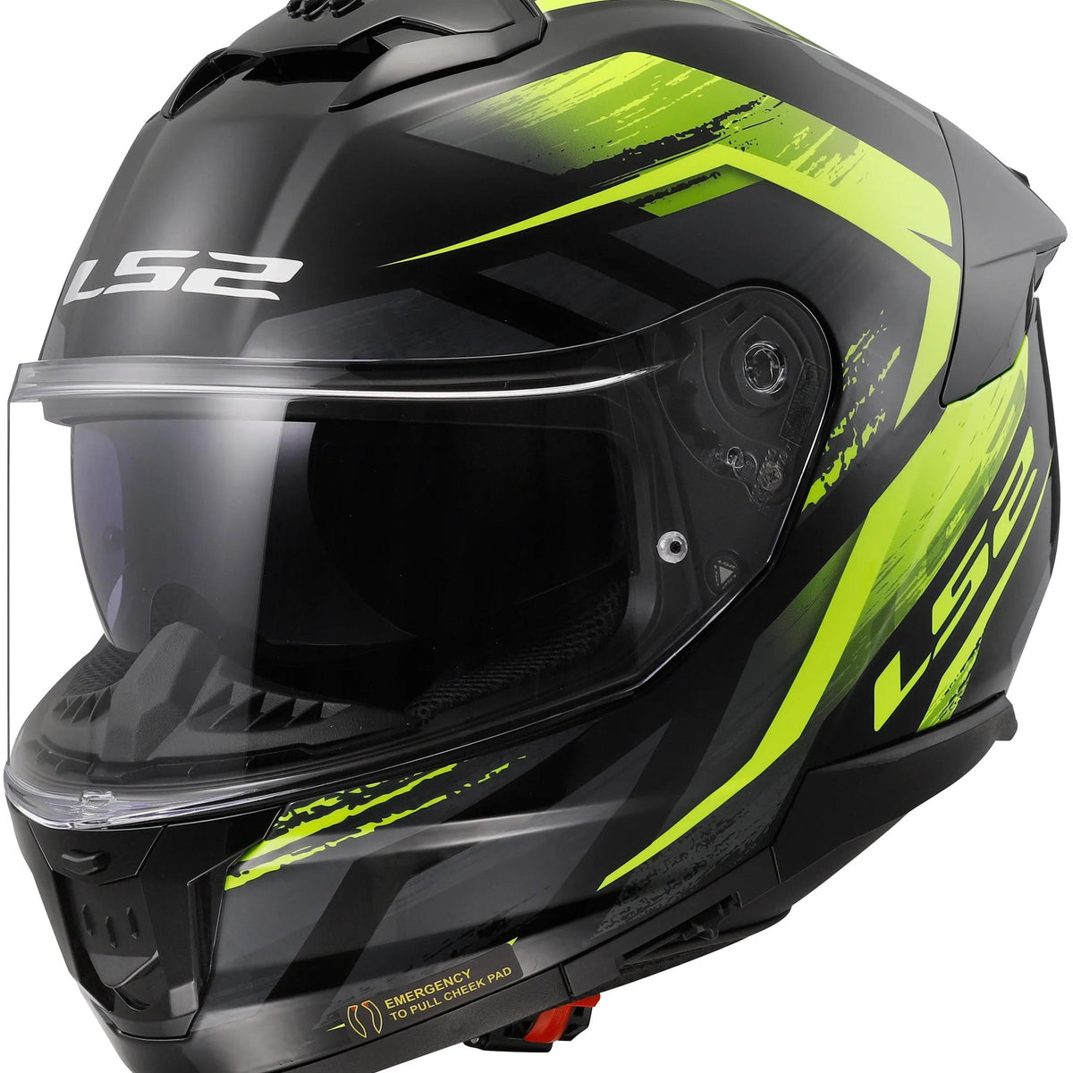 LS2 FF808 Stream II Fury Zwart/Geel Integraalhelm ECE 22.06