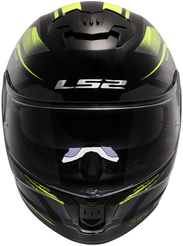 LS2 FF808 Stream II Fury Schwarz/Neongelb Integralhelm ECE 22.06