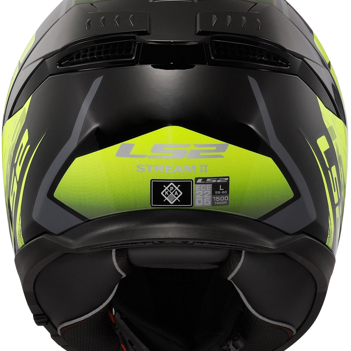 LS2 FF808 Stream II Fury Zwart/Neongeel Integraalhelm ECE 22.06 – foto 3