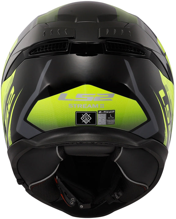 LS2 FF808 Stream II Fury Zwart/Neongeel Integraalhelm ECE 22.06 – foto 3