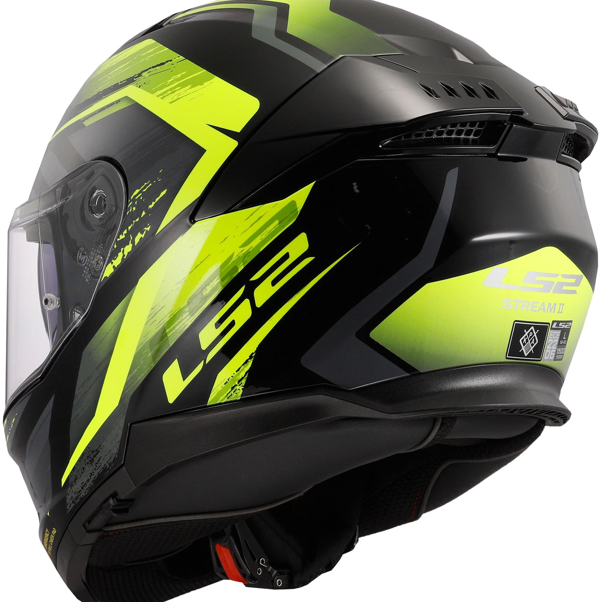 LS2 FF808 Stream II Fury Zwart/Neongeel Integraalhelm ECE 22.06 – foto 4