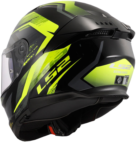 LS2 FF808 Stream II Fury Zwart/Neongeel Integraalhelm ECE 22.06 – foto 4