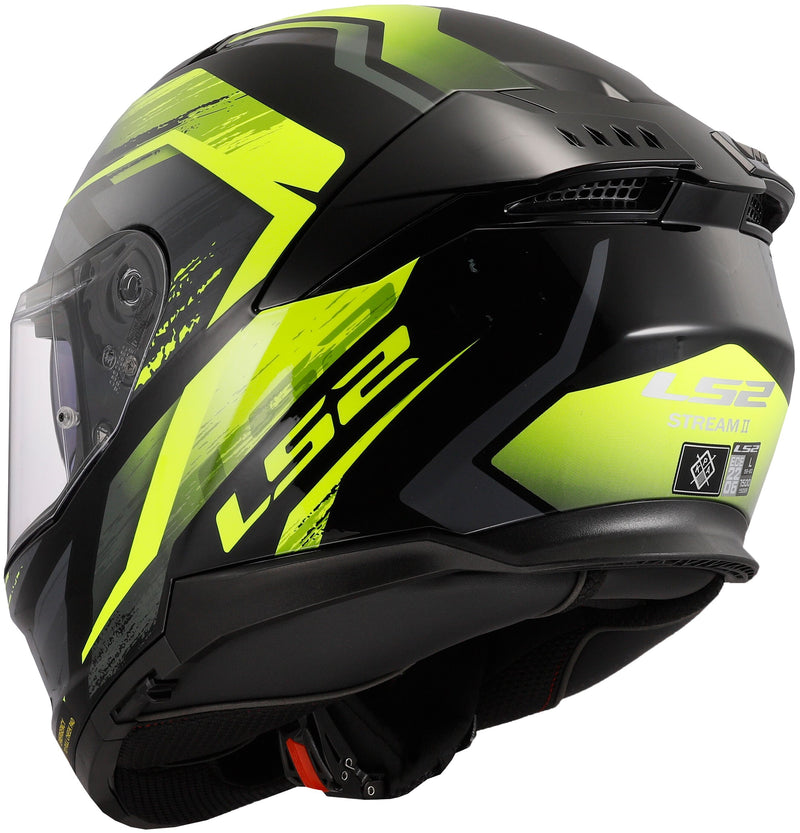 LS2 FF808 Stream II Fury Zwart/Neongeel Integraalhelm ECE 22.06 – foto 4