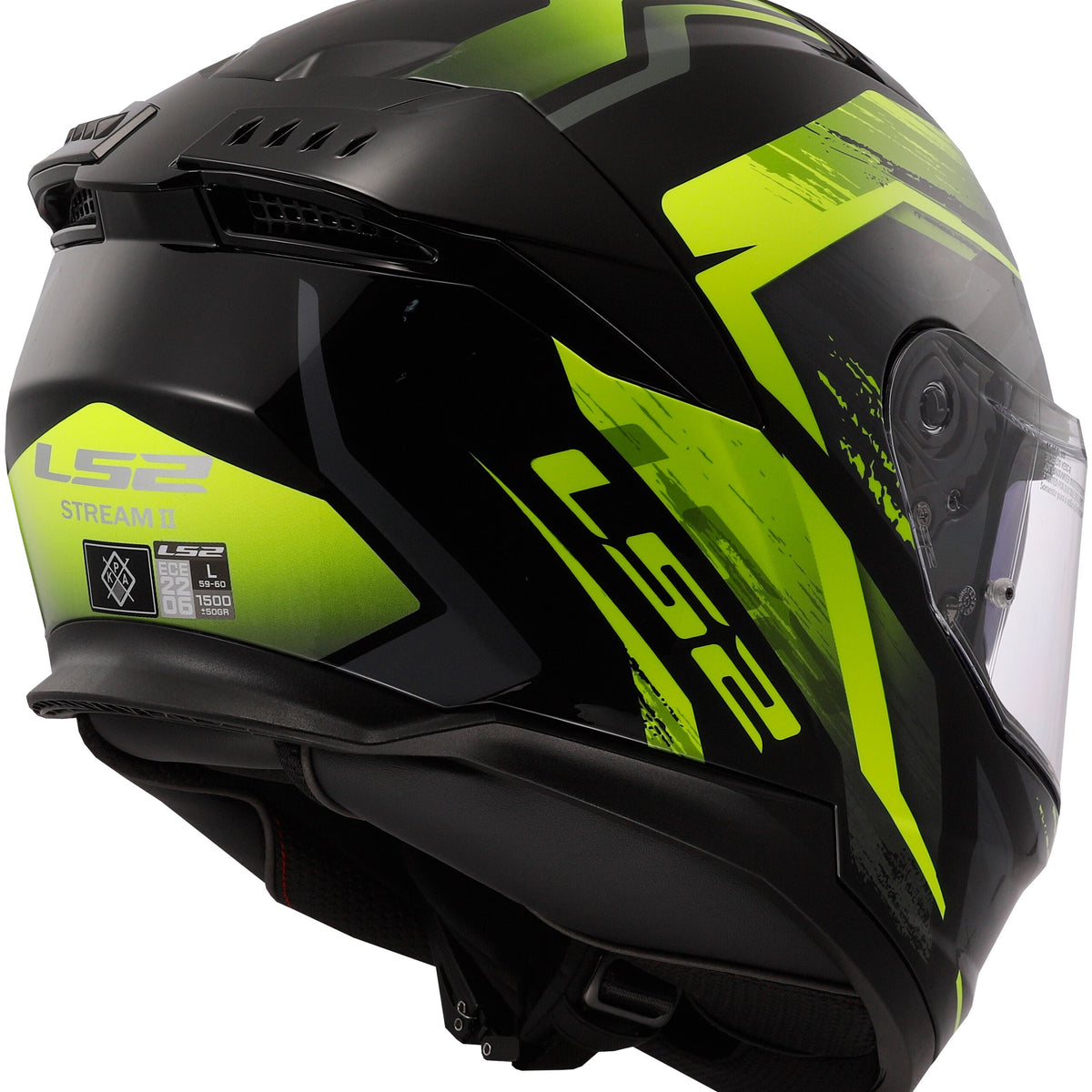 LS2 FF808 Stream II Fury Zwart/Neongeel Integraalhelm ECE 22.06 – foto 5