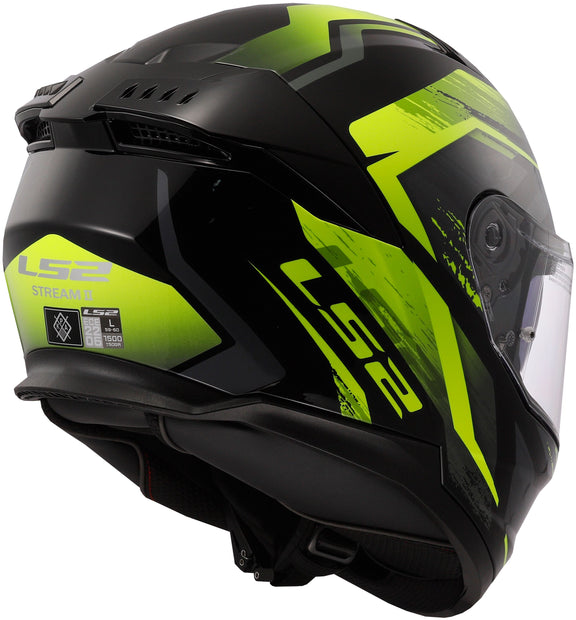 LS2 FF808 Stream II Fury Zwart/Neongeel Integraalhelm ECE 22.06 – foto 5