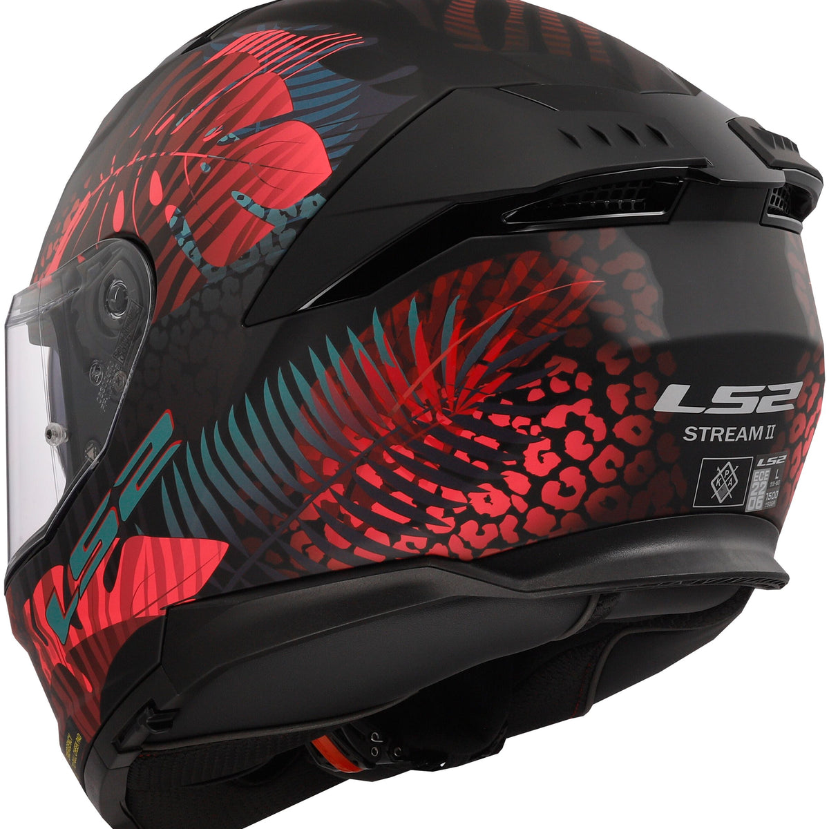 LS2 FF808 Stream II Jungle Zwart/Roze/Blauw Mat Integraalhelm ECE 22.06 – foto 4