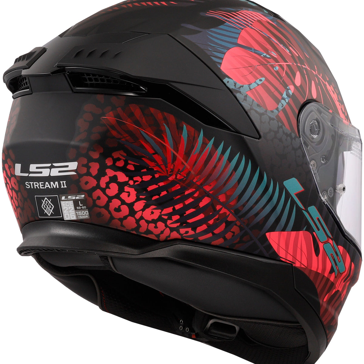 LS2 FF808 Stream II Jungle Zwart/Roze/Blauw Mat Integraalhelm ECE 22.06 – foto 5